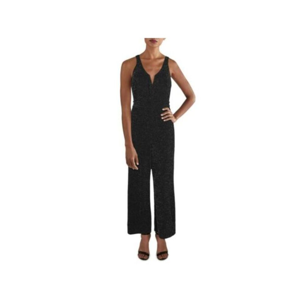 LISA + LUCY Womens Black Sleeveless Straight leg Evening Jumpsuit Size: XS